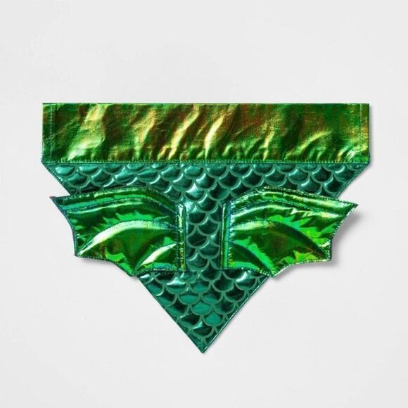 Hyde and Eek Pet Bandana Collar Slide Dragon Scales Wings Costume Green OS - Picture 1 of 4